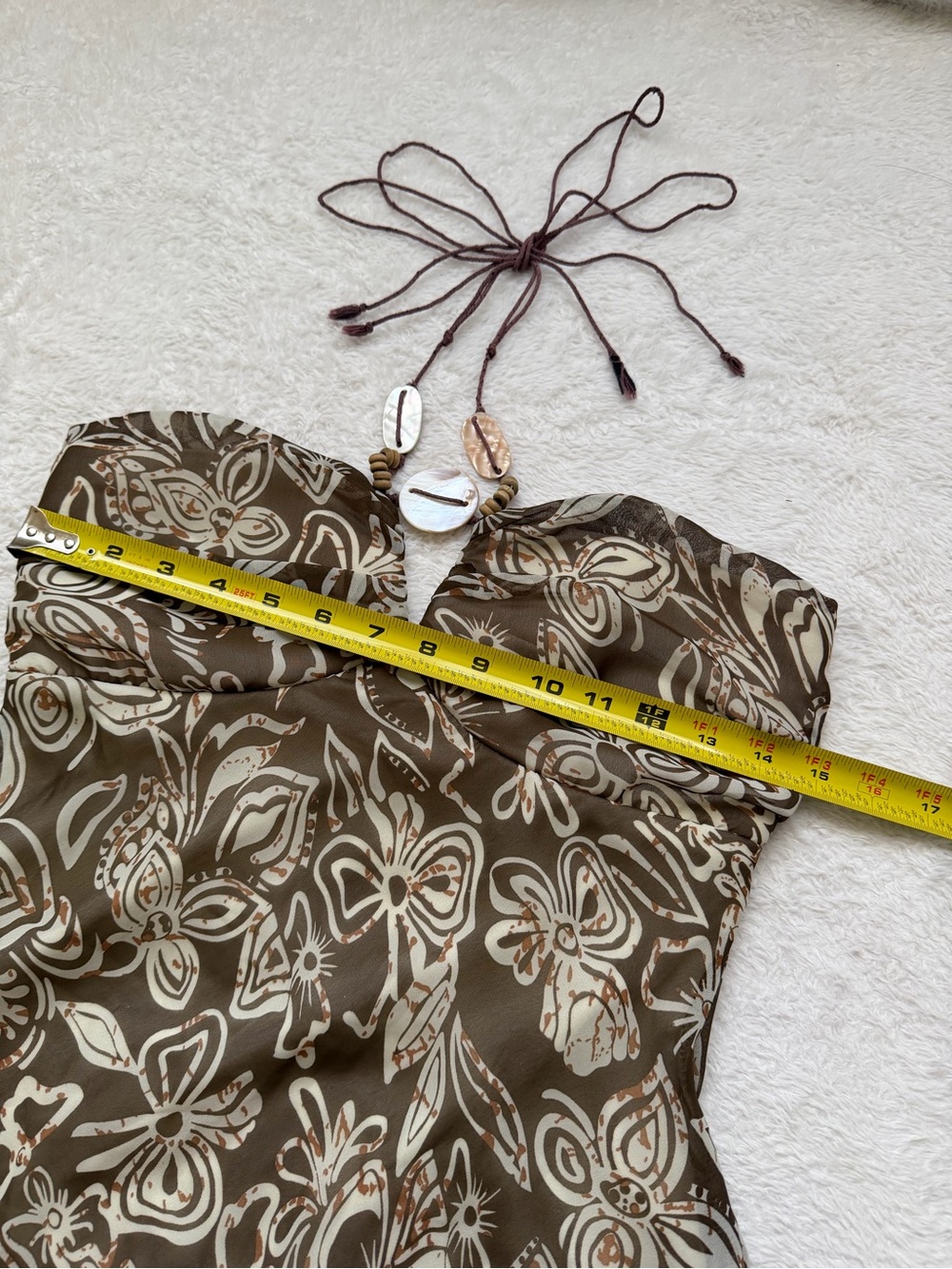 Gorgeous Early 2000s Charlotte Russe Boho floral beaded halter top - Picture 3 of 8